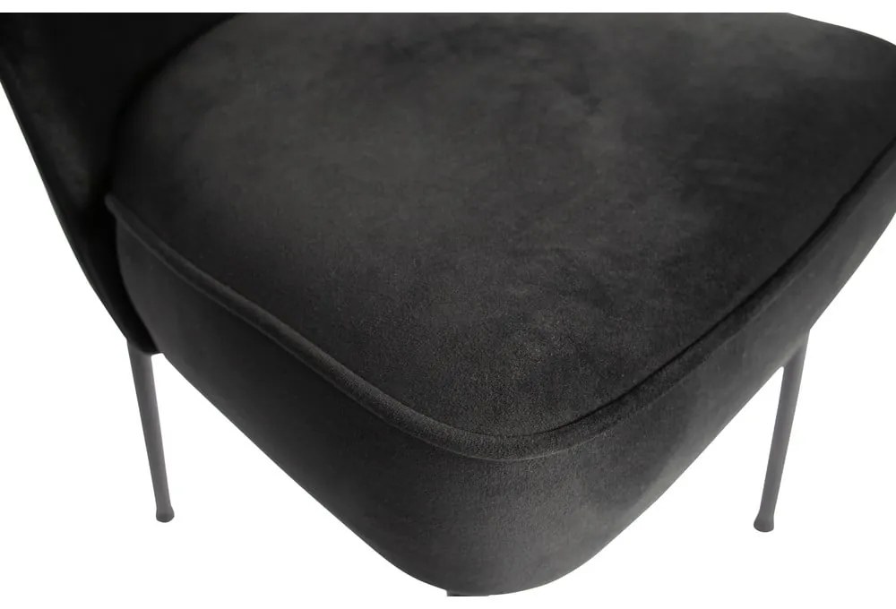 Sedie da pranzo in set nere in velluto 2 pz Vogue – WOOOD