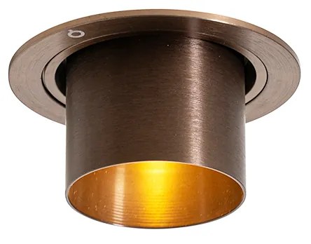 Set di 6 faretti da incasso moderni rotondi orientabili bronzo scuro - Installa
