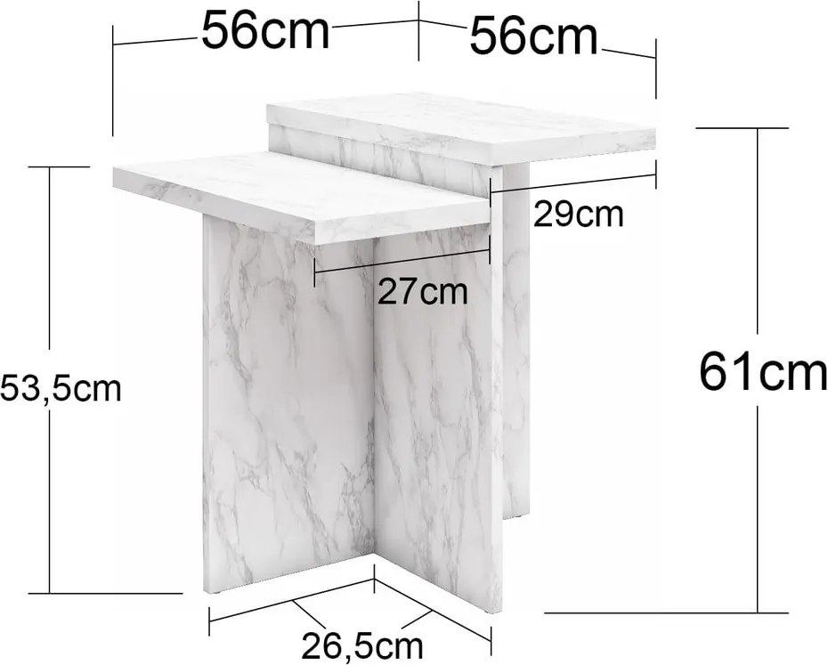 Tavolino bianco in marmo 56x56 cm Brielle - CosmoLiving by Cosmopolitan