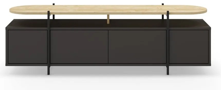 Tavolo TV nero in rovere 160x48 cm Hinoa - Marckeric