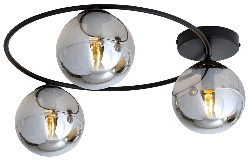 Lampada da soffitto in acciaio SOPRA 3 da interno 3xE14