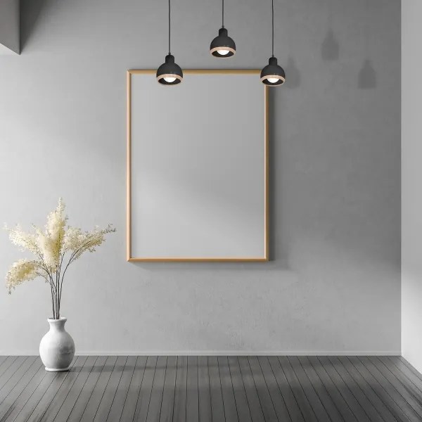 Lampadario su filo OVAL 3xE27/60W/230V nero