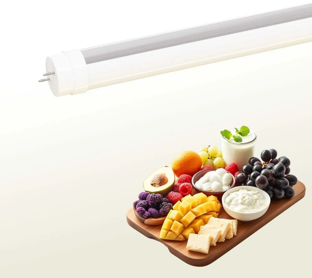 Tubo LED T8 60cm 10W banchi Caseari, Frutta, Verdura, Formaggi Colore Bianco Naturale 4.000K