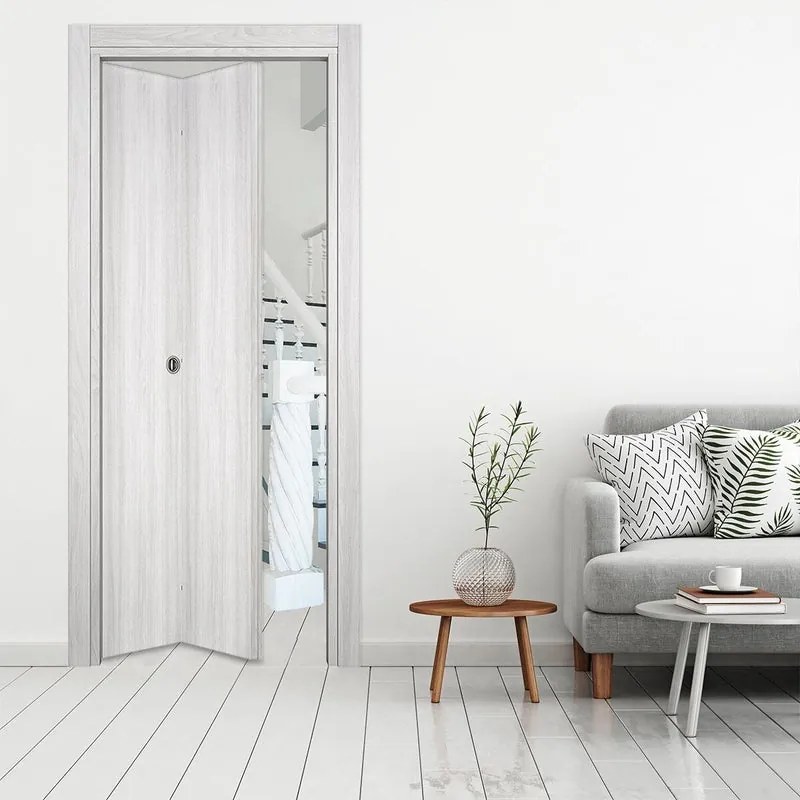 Porta interna pieghevole a libro simmetrica Marben in MDF colore olmo chiaro, L 80 x H 210 cm, apertura a sinistra