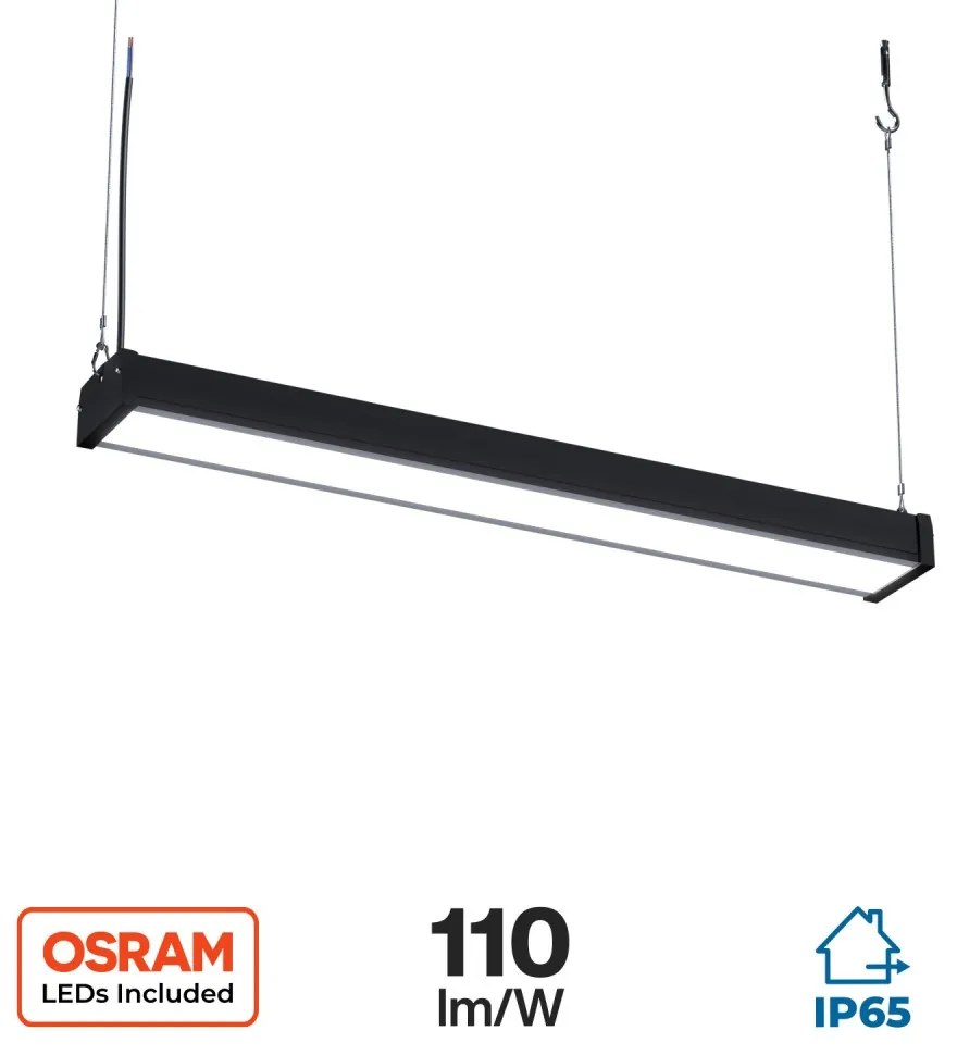 Campana Lineare 150W 76cm Sospesa OSRAM chip LED 16.500 lumen Colore Bianco Freddo 6.000K