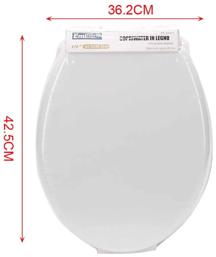 Sedile WC Copriwater Universale In Legno Forma O 18'' 425X362mm Distanza Fori 135-185mm