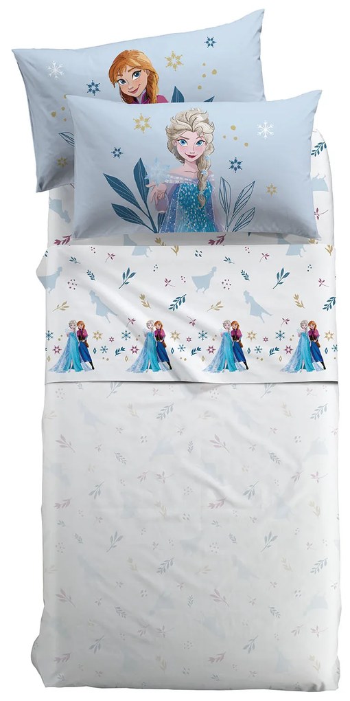 Completo Lenzuola in Cotone Frozen Elsa&Anna Singolo Warner