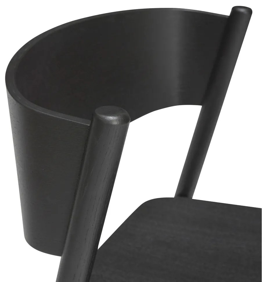 Sgabello da bar nero in legno di quercia altezza seduta 75 cm Oblique - Hübsch