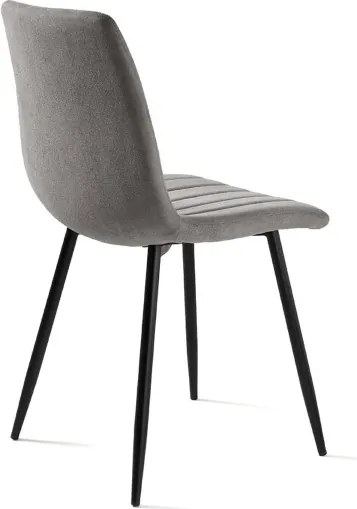 Sedia da pranzo in tessuto Grigio Chiaro gambe metallo nere - KOLE 2 sedie