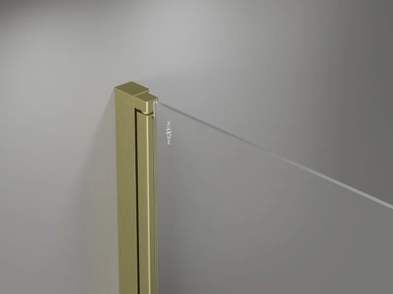 Mexen Mist-F Duo cabina doccia pieghevole 90 x 90 cm, trasparente, oro spazzolato - 8A6-090L-090P-55-00