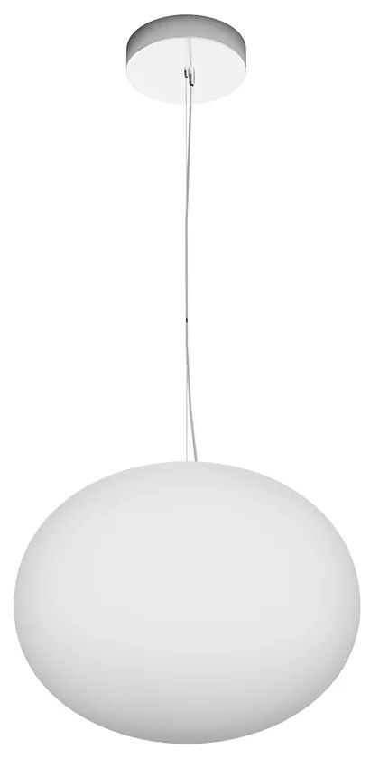 Sospensione Contemporanea Soft Metallo Cromo Vetro Acidato Opaco 1 Luce E27 28Cm