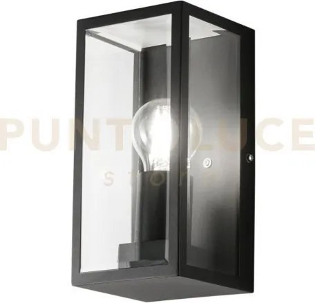 Applique mondrian nera 1 luce attacco e27 ip44 11x13x23,6cm in meta...