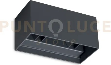 Atom applique da esterno 25w  2250 lm 4000 k antracite ip54 doppia ...