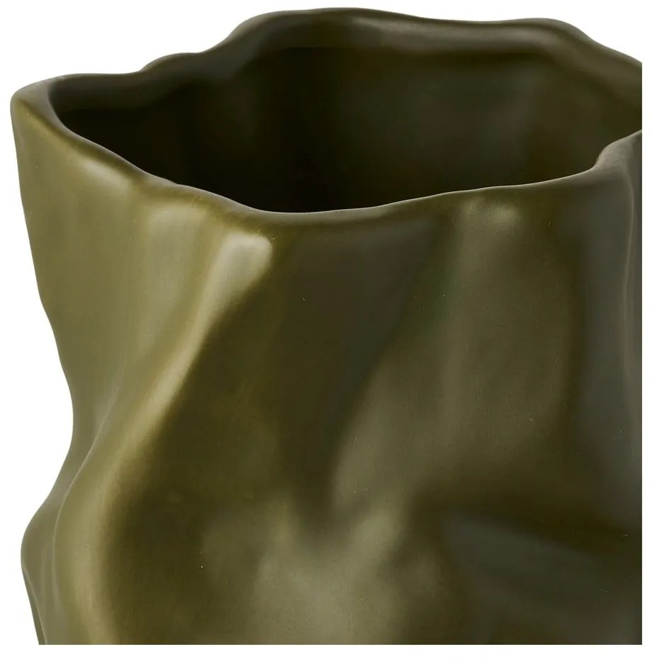 Vaso verde in ceramica (altezza totale 25,5 cm) Lika – House Nordic