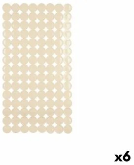 Tappetino Antiscivolo da Doccia Beige PVC 68 x 36 x 1 cm (6 Unità)