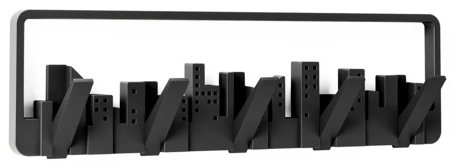Appendiabiti da parete in plastica nera Skyline - Umbra
