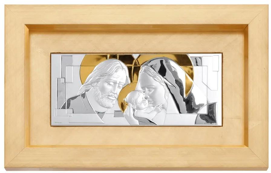 Quadro  "Sacra Famiglia" aureole oro cm.11x26h (est. cm.31,2x46,2)