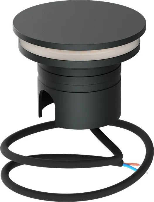 Faro LED interrato da Giardino 6W IP67 24V Luce Radente 360°- Antracite Colore Bianco Caldo 3.000K