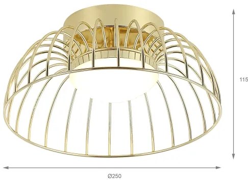 Plafoniera LED BETSY LED/12W/230V Ø 25 cm dorata