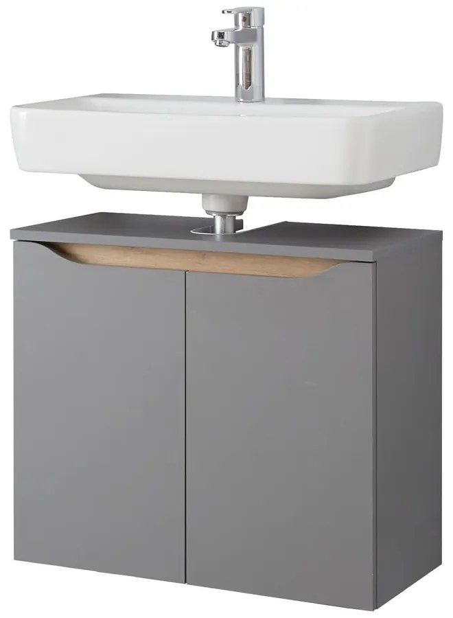 Mobile sospeso grigio sotto il lavabo 60x53 cm Set 357 - Pelipal