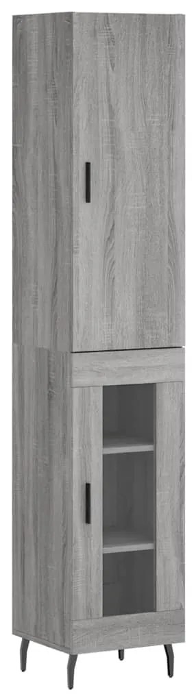 Credenza grigio sonoma 34,5x34x180 cm in legno multistrato