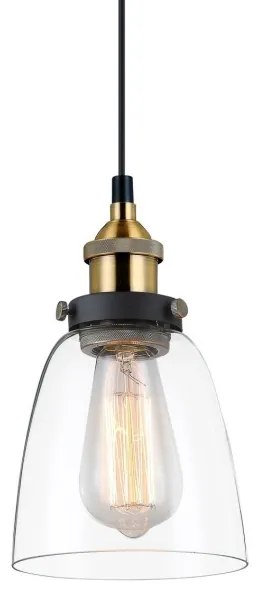 ITALUX MDM-2563/1 GD+CL - Lampadario a sospensione con filo FRANCIS 1xE27/40W/230V nero/oro