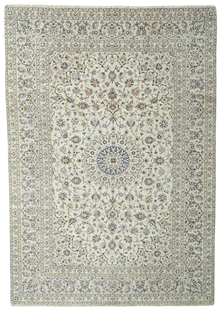 Kashan Tappeto 350 x 240 Beige (Iran) Annodato A Mano