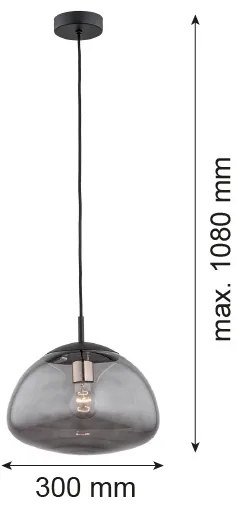 Argon 4334 - Lampadario a sospensione con filo TRINI 1xE27/15W/230V nero