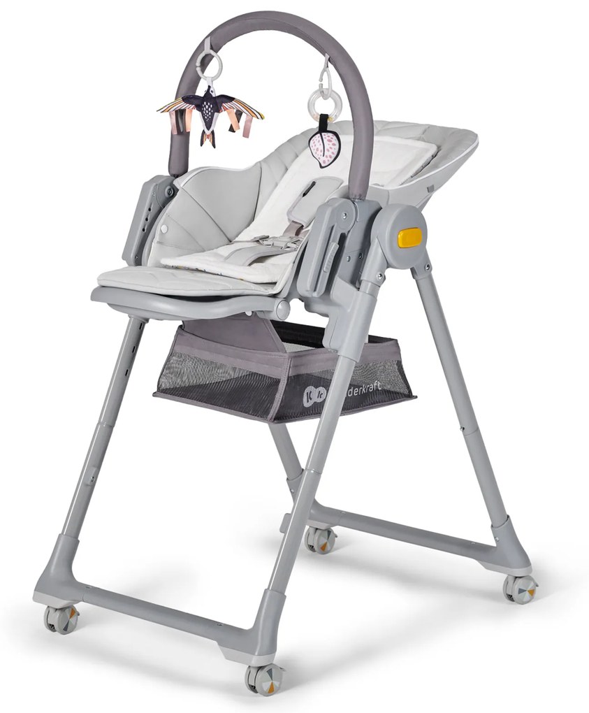 Sdraietta e Seggiolone da Pappa Trasformabile 2 in 1 Kinderkraft LASTREE-Grigio