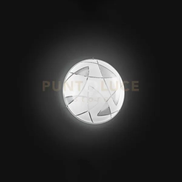 Plafoniera in metallo con vetro decorato fish 1 luce attacco e27 d....