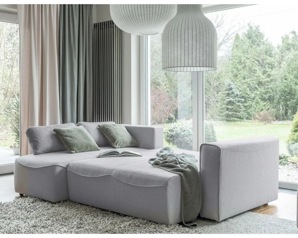Divano letto angolare grigio chiaro (variabile) Homely Tommy - Miuform