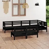 Set Divani da Giardino 7 pz in Legno Massello di Pino Nero cod mxl 36579