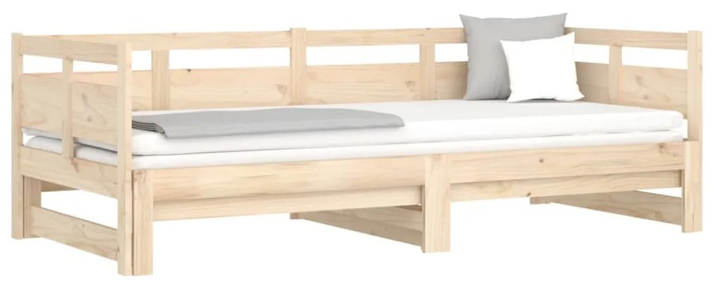 Dormeuse estraibile in legno massello di pino 2x(80x200) cm