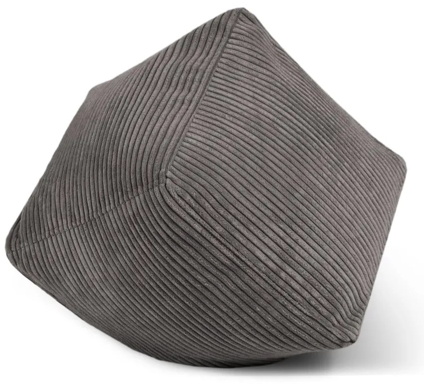 Puof a sacco grigio scuro con rivestimento in velluto a coste Up! MooG – SLOWDOWN