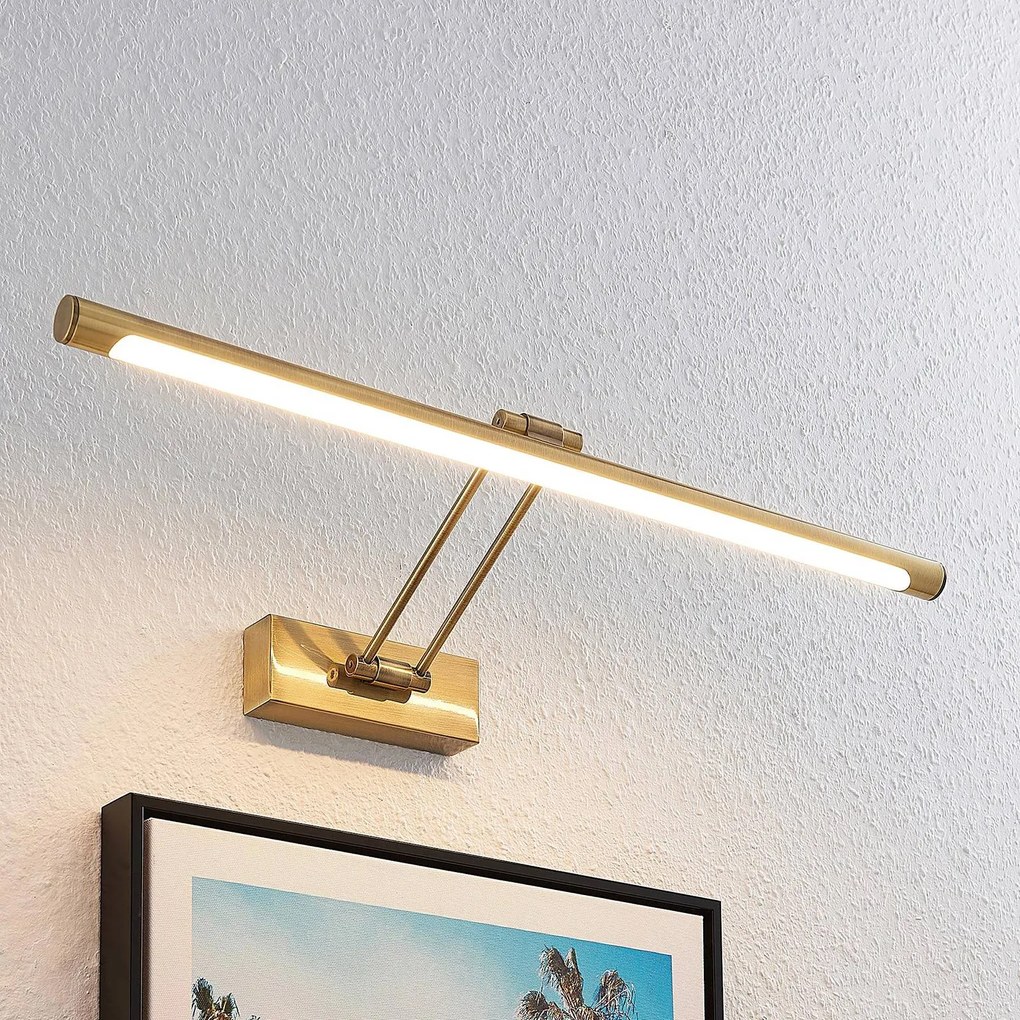 Lucande lampada LED per quadri Dimitrij, ottone, metallo, 54 cm Dimitrij, Bronzo / Ottone antico, Soggiorno / Sala da pranzo, Metallo, Antico, Applique