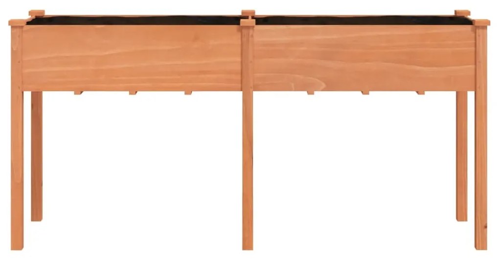 Fioriera con Fodera Marrone 161x45x76cm Legno Massello di Abete