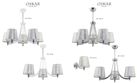 Jupiter 1512 - OR 3 bi - Lampadario a sospensione con supporto rigido OSKAR 3xE27/60W