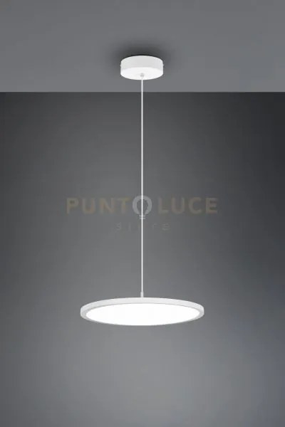 Sospensione tray led dimmerabile d.40cm in metallo bianco 340910131