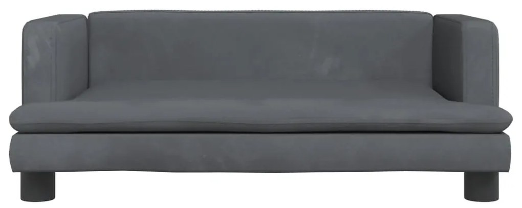 Lettino per cani grigio scuro 80x45x30 cm in velluto