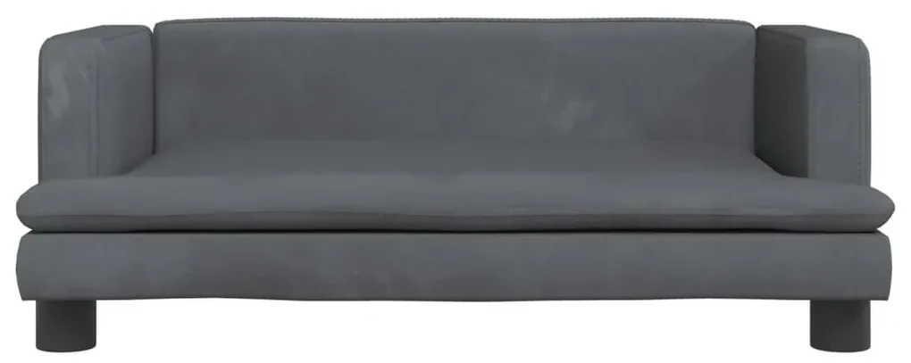 Lettino per cani grigio scuro 80x45x30 cm in velluto