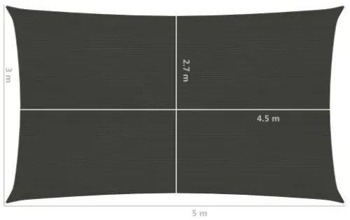 Vela Parasole 160 g/m² Antracite 3x5 m in HDPE