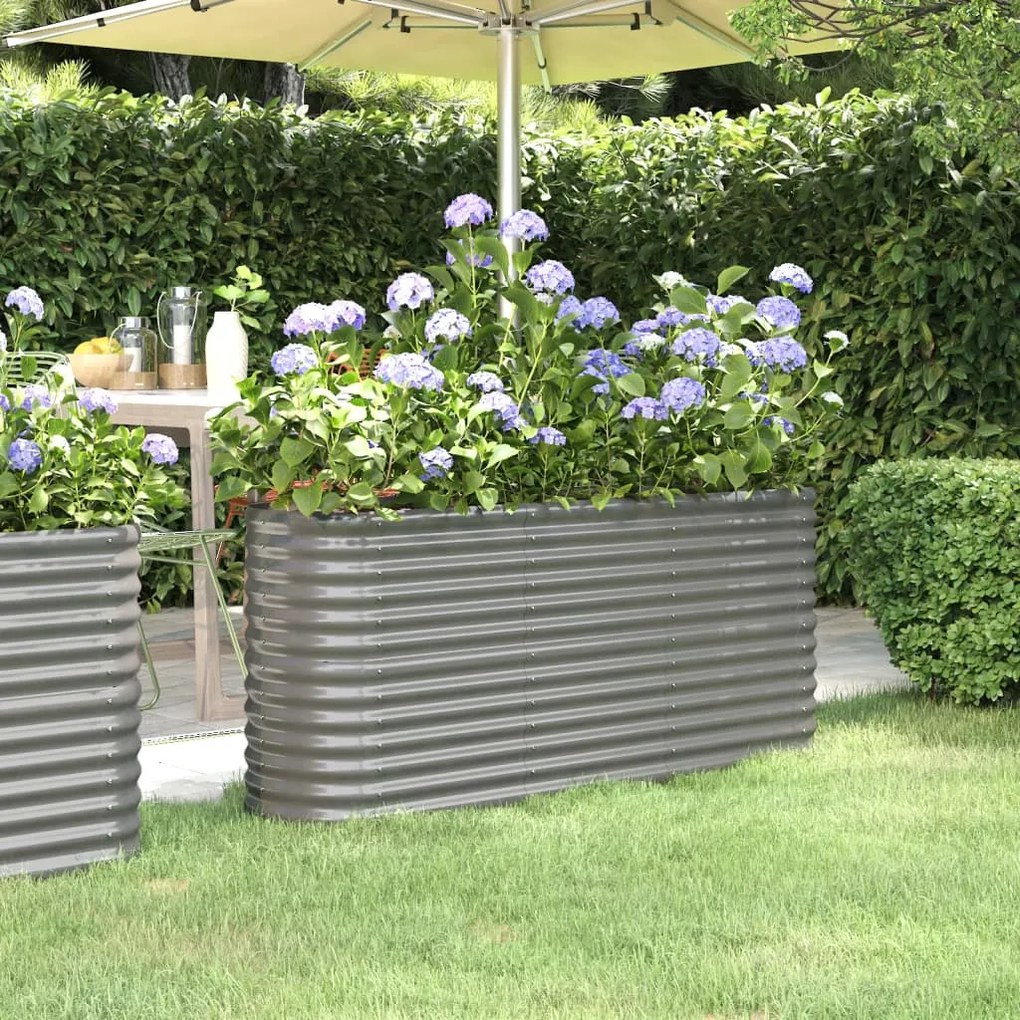 Letto Giardino Acciaio Verniciato A Polvere 152x40x68 Cm Grigio /