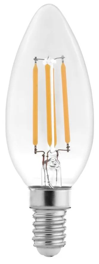 Lampada LED E14 6W a Filamento 140 lm/W Dimmerabile - C35 Colore Bianco Naturale 4.000K