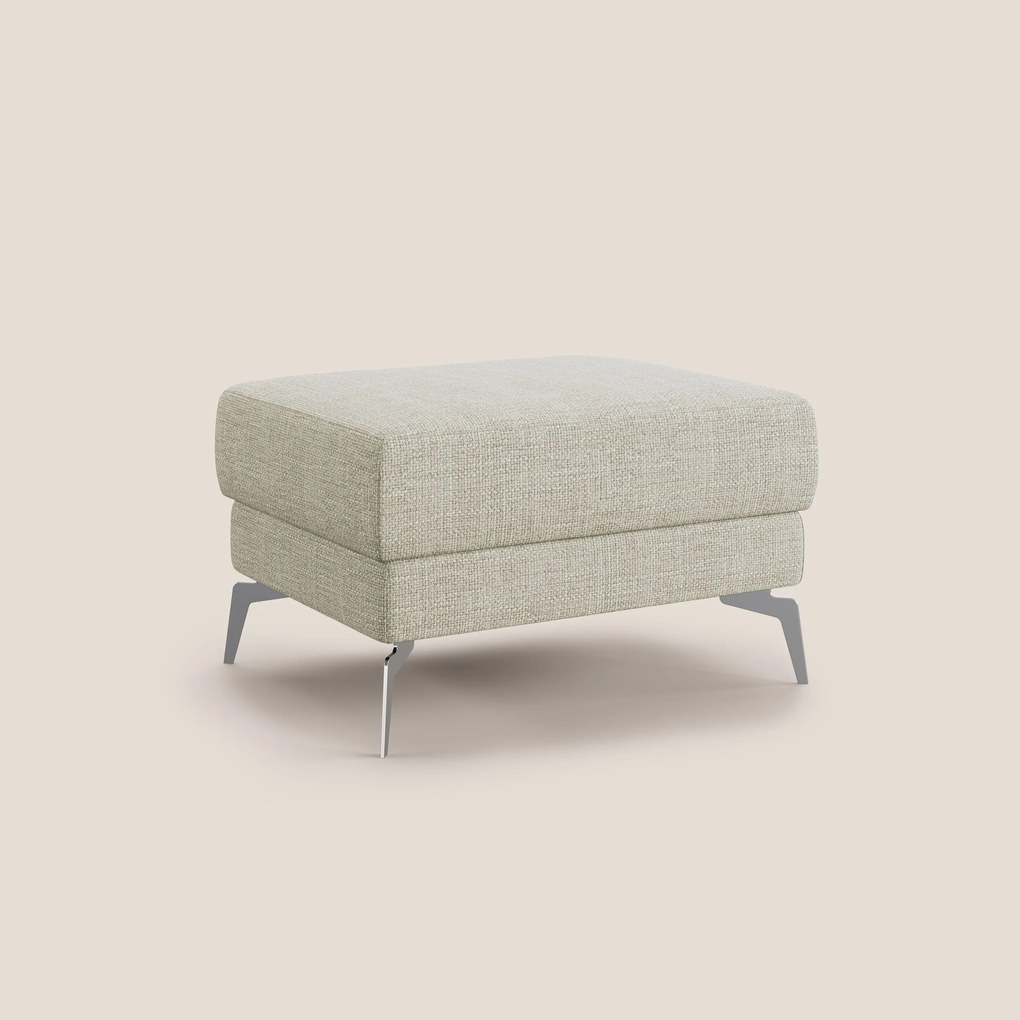 Star Pouf con piedini alti in tessuto impermeabile morbido intreccio T06 panna