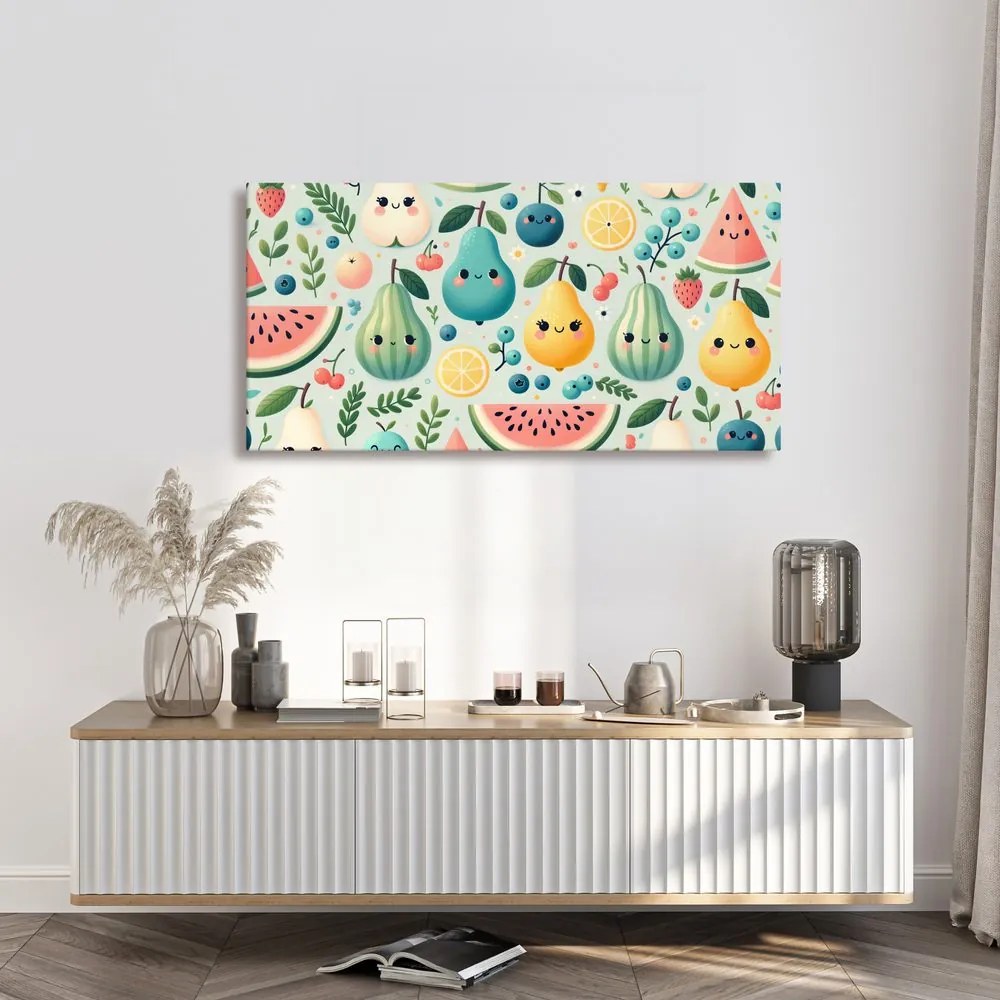 Quadro su tela – Frutta succosa con sorriso