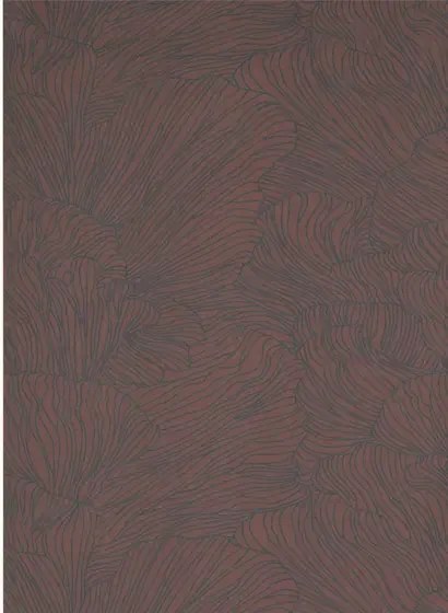 Florale Tapete Coral von Ferm Living - Bordeaux/ Dark Blue