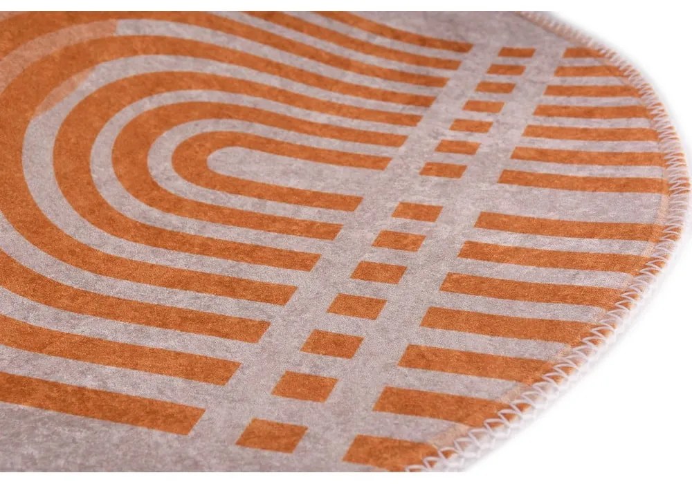 Tappeto rotondo giallo/grigio ø 100 cm - Vitaus