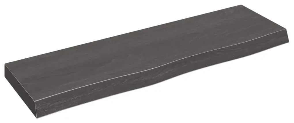 Ripiano muro grigio scuro 100x30x6 cm massello rovere trattato