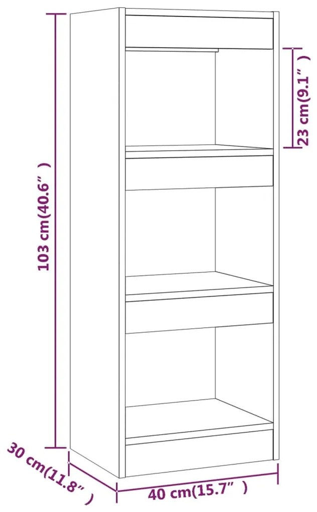 Libreria/Divisorio Bianco 40x30x103 cm in Truciolato