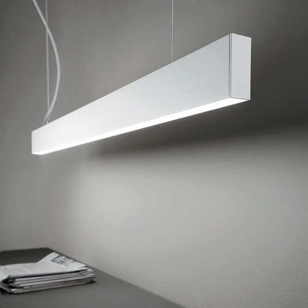 Lampada Lineare Steel Alluminio Bianco 2 Luci Led 36W 3000K Luce Calda